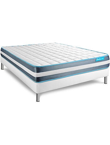 Ensemble Matelas Mémoire de forme et Sommier Tapissier multi-lattes Blanc - Bodyform