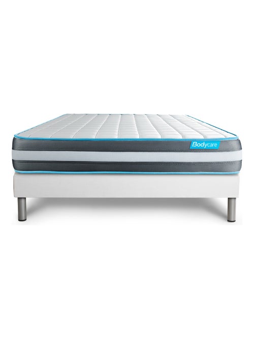 Ensemble Matelas Mémoire de forme et Sommier Tapissier multi-lattes Blanc - Bodyform - Kiabi