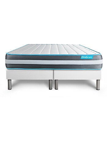 Ensemble Matelas Mémoire de forme et Sommier Tapissier multi-lattes Gris - Bodyform