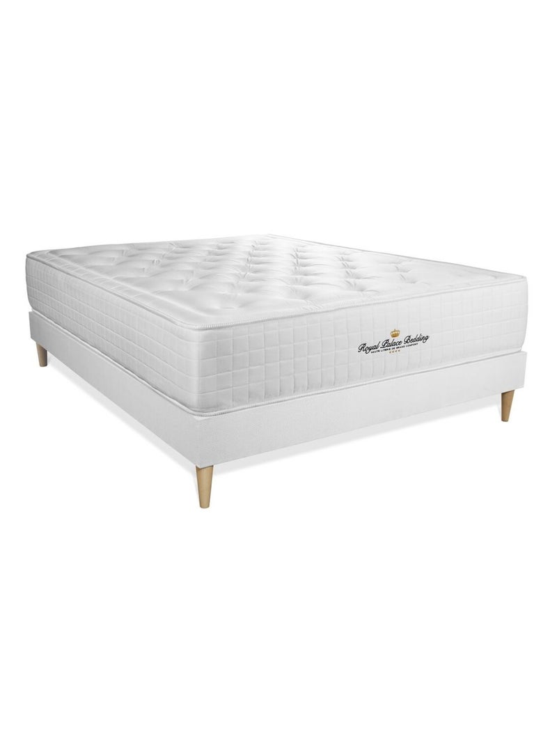 Ensemble Matelas Mémoire de forme et Sommier Tapissier multi-lattes Blanc - Buckingham Blanc - Kiabi