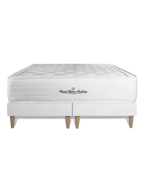 Ensemble Matelas Mémoire de forme et Sommier Tapissier multi-lattes Blanc - Buckingham - Kiabi