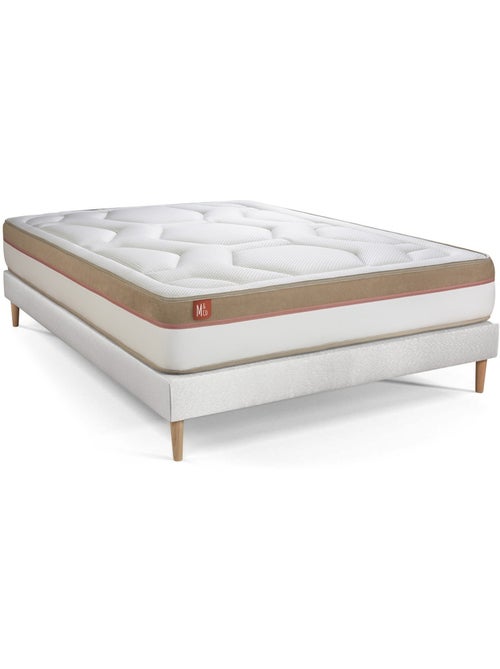 Ensemble Matelas Mémoire de forme et Sommier Tapissier multi-lattes Blanc - Le Cosy - Kiabi