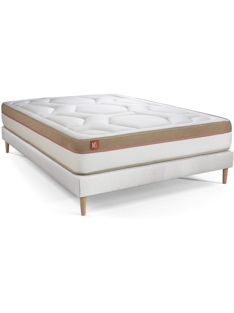 Ensemble Matelas Mémoire de forme et Sommier Tapissier multi-lattes Blanc - Le Cosy Blanc - Kiabi