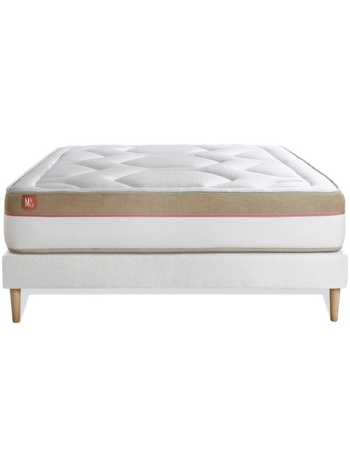 Ensemble Matelas Mémoire de forme et Sommier Tapissier multi-lattes Blanc - Le Cosy - Kiabi