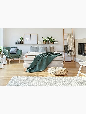 Ensemble Matelas Mémoire de forme et Sommier Tapissier multi-lattes Blanc - Le Douillet