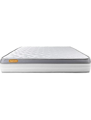 Ensemble Matelas Mémoire de forme et Sommier Tapissier multi-lattes Blanc - Memo zen
