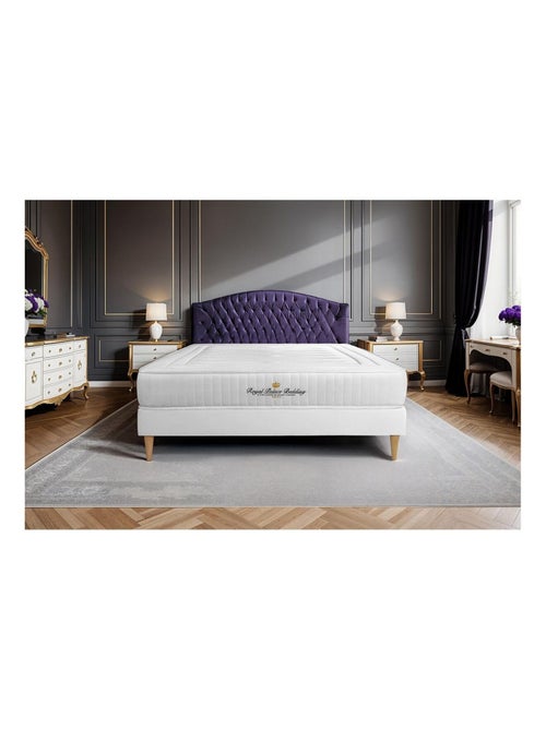 Ensemble Matelas Mémoire de forme et Sommier Tapissier multi-lattes Blanc - Nottingham - Kiabi