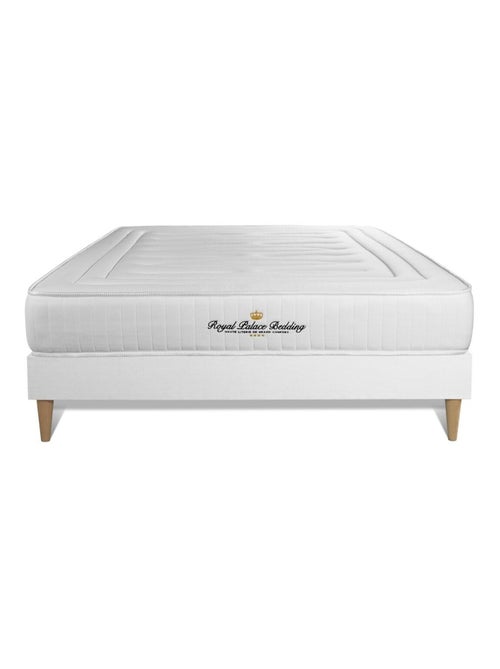 Ensemble Matelas Mémoire de forme et Sommier Tapissier multi-lattes Blanc - Nottingham - Kiabi