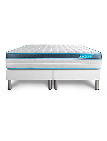 Ensemble Matelas Mémoire de forme et Sommier Tapissier multi-lattes Blanc - Perform