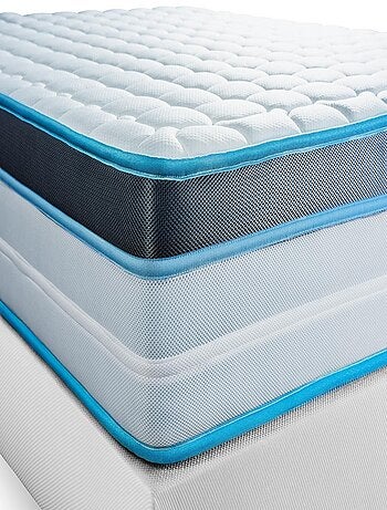 Ensemble Matelas Mémoire de forme et Sommier Tapissier multi-lattes Blanc - Perform