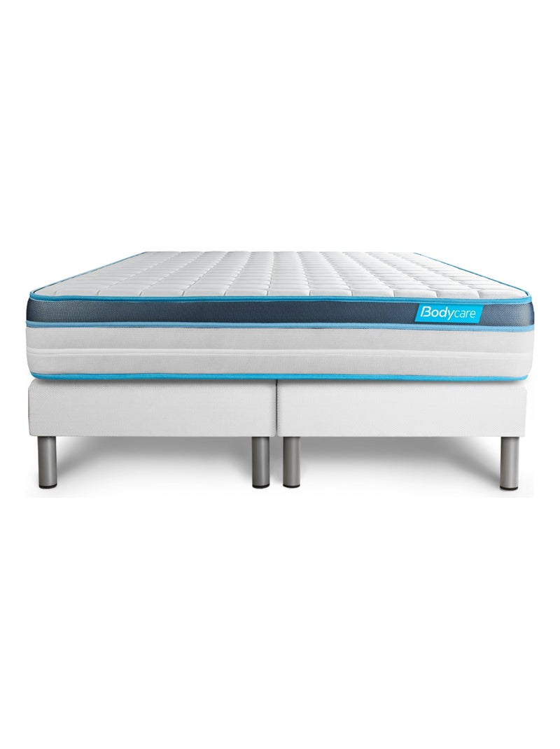 Ensemble Matelas Mémoire de forme et Sommier Tapissier multi-lattes Blanc - Perform Blanc - Kiabi