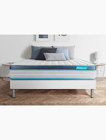 Ensemble Matelas Mémoire de forme et Sommier Tapissier multi-lattes Blanc - Perform