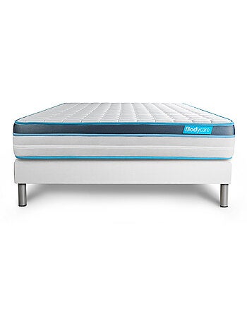 Ensemble Matelas Mémoire de forme et Sommier Tapissier multi-lattes Blanc - Perform