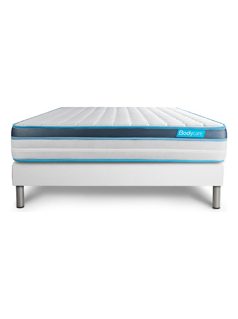 Ensemble Matelas Mémoire de forme et Sommier Tapissier multi-lattes Blanc - Perform Blanc - Kiabi