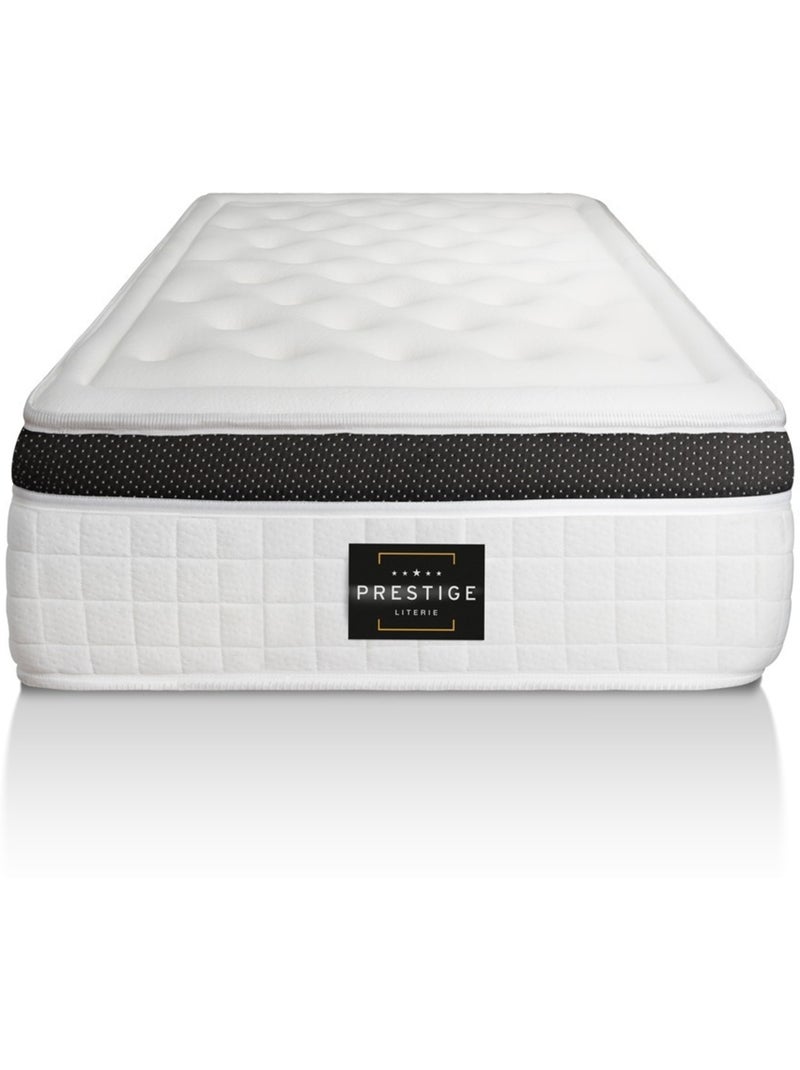 Ensemble Matelas Mémoire de forme et Sommier Tapissier multi-lattes Blanc - Privilège Blanc - Kiabi