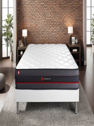 Ensemble Matelas Mémoire de forme et Sommier Tapissier multi-lattes Blanc - Regen