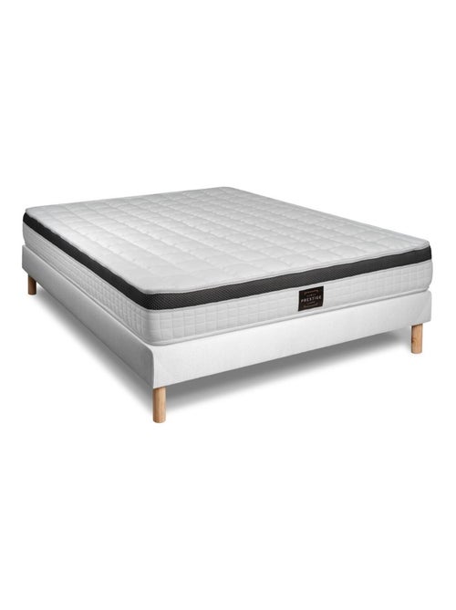 Ensemble Matelas Mémoire de forme et Sommier Tapissier multi-lattes Blanc - Supérieur - Kiabi