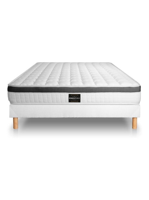 Ensemble Matelas Mémoire de forme et Sommier Tapissier multi-lattes Blanc - Supérieur - Kiabi