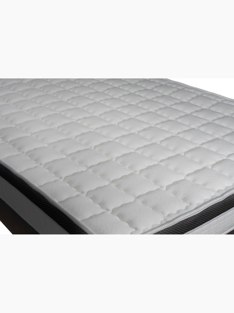 Ensemble Matelas Mémoire de forme et Sommier Tapissier multi-lattes Blanc - Supérieur Blanc - Kiabi