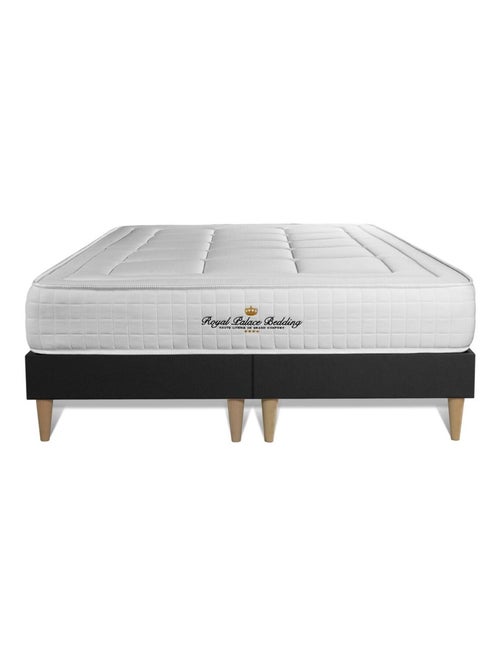 Ensemble Matelas Mémoire de forme et Sommier Tapissier multi-lattes Noir - Balmoral - Kiabi