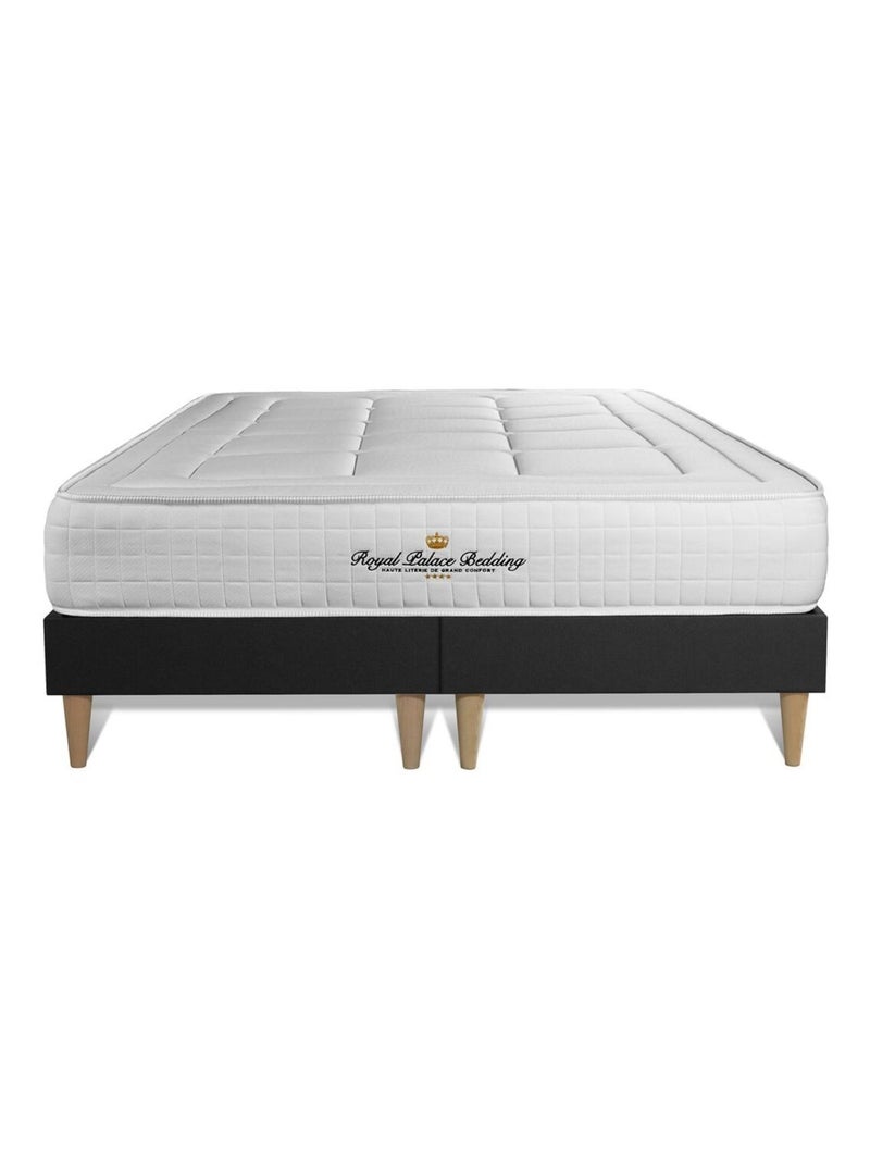 Ensemble Matelas Mémoire de forme et Sommier Tapissier multi-lattes Noir - Balmoral Noir - Kiabi