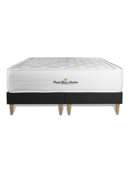 Ensemble Matelas Mémoire de forme et Sommier Tapissier multi-lattes Noir - Buckingham - Kiabi