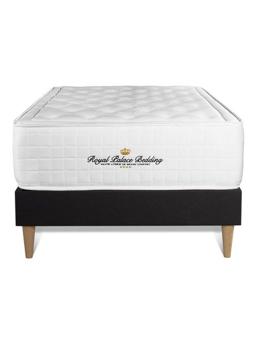 Ensemble Matelas Mémoire de forme et Sommier Tapissier multi-lattes Noir - Buckingham - Kiabi