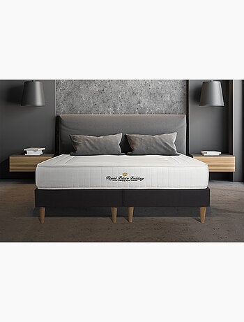 Ensemble Matelas Mémoire de forme et Sommier Tapissier multi-lattes Blanc - Nottingham