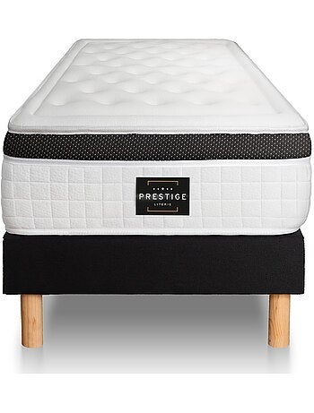 Ensemble Matelas Mémoire de forme et Sommier Tapissier multi-lattes Blanc - Privilège