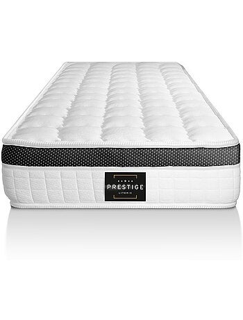 Ensemble Matelas Mémoire de forme et Sommier Tapissier multi-lattes Noir - Supérieur