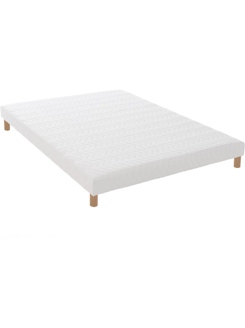 Ensemble Matelas Mémoire de forme HD + Sommier DIMAIME - 90 x 190 cm Blanc - Kiabi
