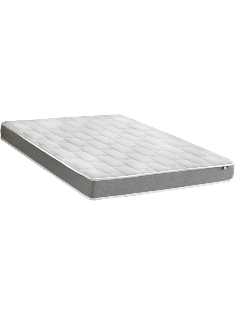 Ensemble matelas mémoire de forme mousse HR sommier gris 140x190 Blanc Gris - Kiabi