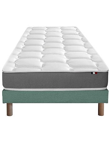 Ensemble matelas mémoire de forme mousse HR sommier vert 90x190