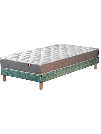 Ensemble matelas mémoire de forme mousse HR sommier vert 90x190