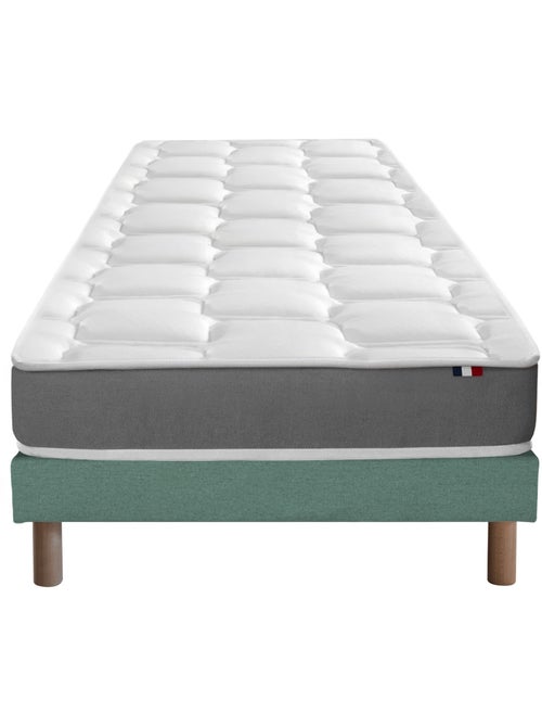 Ensemble matelas mémoire de forme mousse HR sommier vert 90x190 - Kiabi