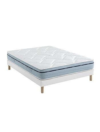 Ensemble matelas mémoire de forme, sommier Lune et pieds Songe 500