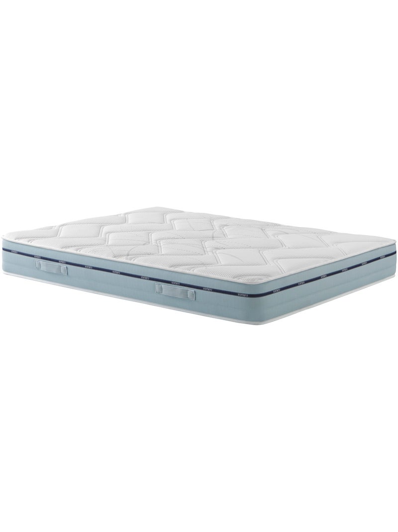 Ensemble matelas mémoire de forme, sommier Lune et pieds Songe 500 Blanc - Kiabi
