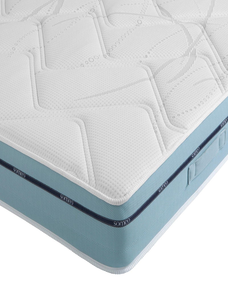 Ensemble matelas mémoire de forme, sommier Lune et pieds Songe 500 Blanc - Kiabi