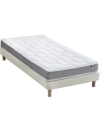 Ensemble matelas mémoire de forme + sommier + oreiller + couette fabrication française matelas