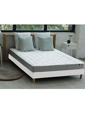 Ensemble matelas mémoire de forme + sommier + oreiller + couette fabrication française matelas