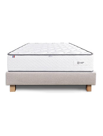 Ensemble matelas mousse 20 cm et sommier beige