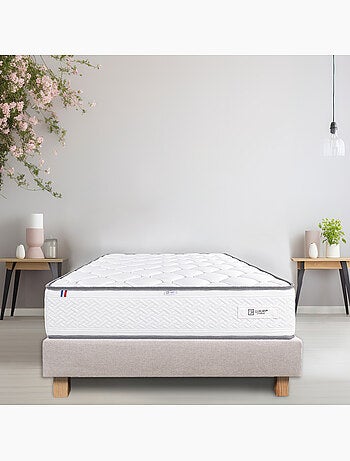 Ensemble matelas mousse 20 cm et sommier beige