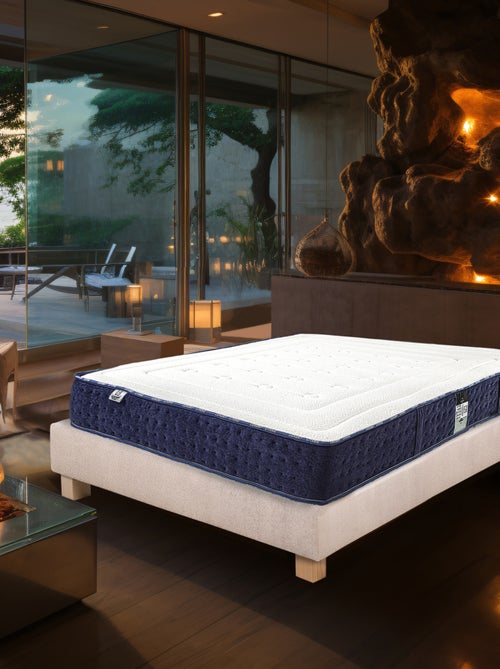 Ensemble matelas mousse 24 cm et sommier beige - Kiabi Ensemble matelas mousse 24 cm et sommier beige - Kiabi