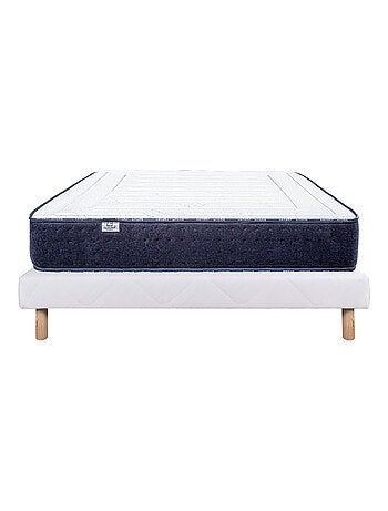 Ensemble matelas mousse 24 cm et sommier blanc