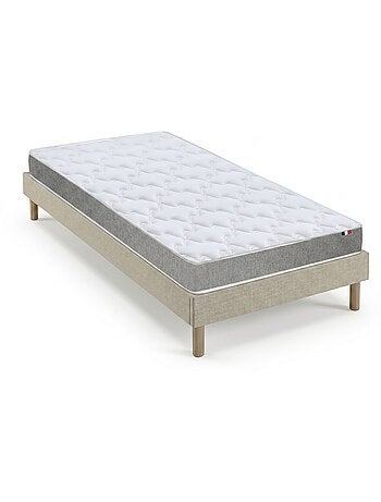 Ensemble matelas mousse, 25kg/m3, H16, sommier en kit beige