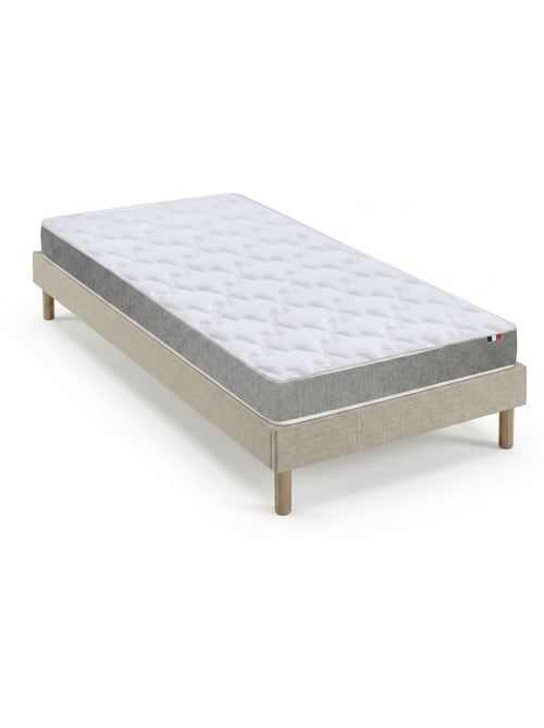 Ensemble matelas mousse, 25kg/m3, H16, sommier en kit beige - Kiabi Ensemble matelas mousse, 25kg/m3, H16, sommier en kit beige - Kiabi