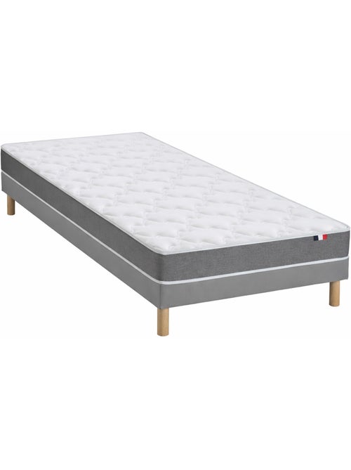 Ensemble matelas mousse, 25kg/m3, H16, sommier en kit gris - Kiabi Ensemble matelas mousse, 25kg/m3, H16, sommier en kit gris - Kiabi