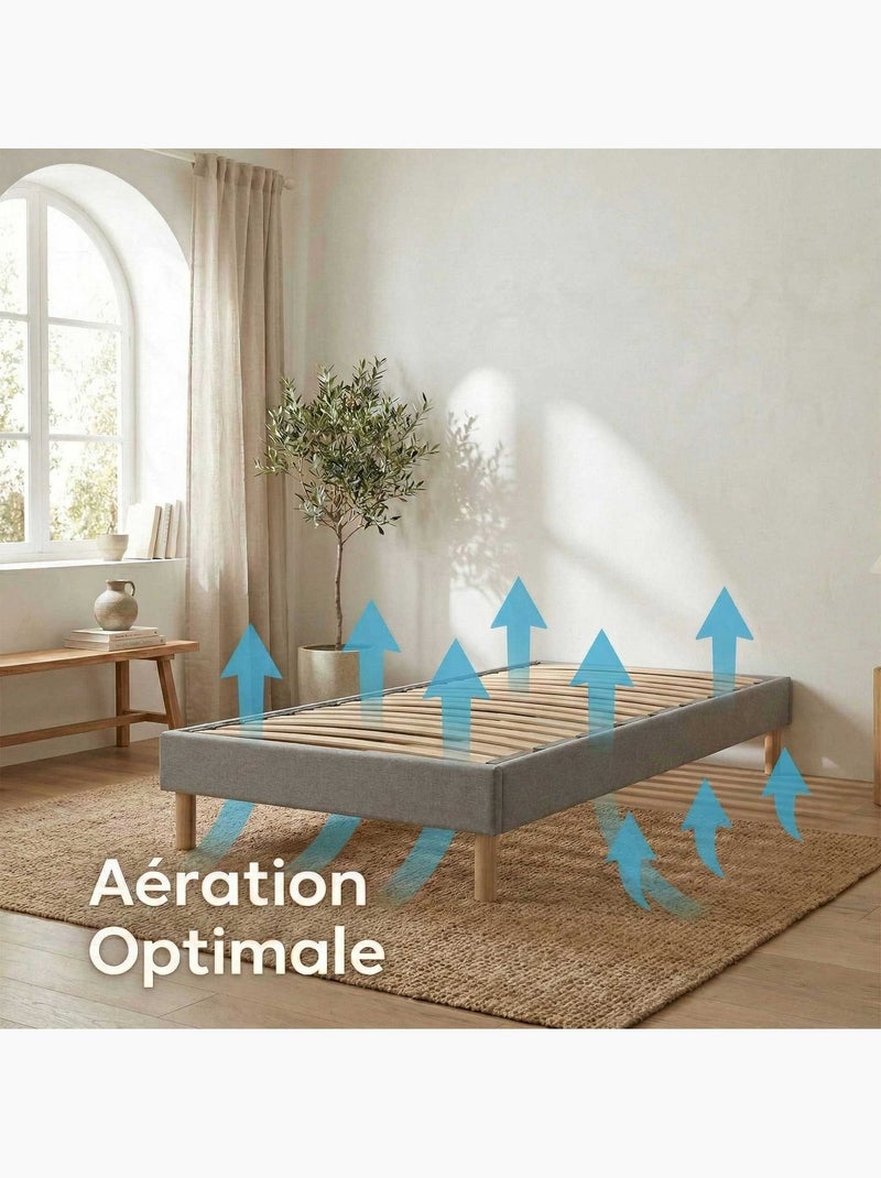 Ensemble matelas mousse, 25kg/m3, H16, sommier en kit gris Blanc Gris - Kiabi