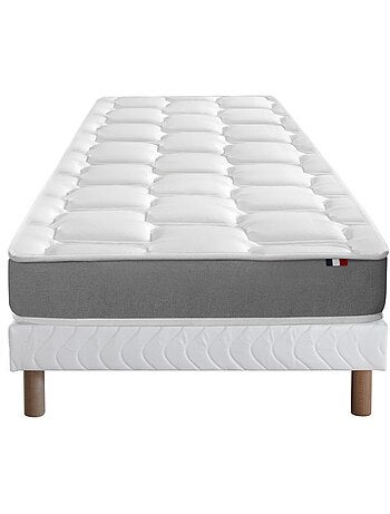Ensemble Matelas Mousse à Mémoire de forme et mousse HR ZENITH + Sommier , Sommier Gris chiné