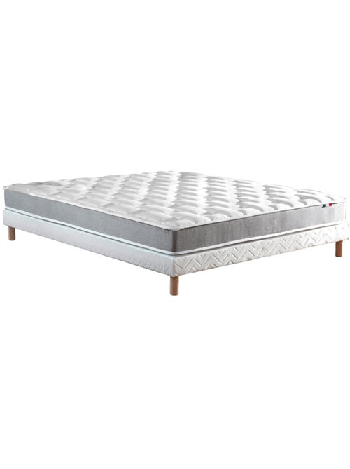 Ensemble Matelas Mousse à Mémoire de forme et mousse HR ZENITH + Sommier , Sommier Blanc - Kiabi